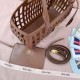 Replica Miu Miu Cognac Leather Basket Bag - 1:1 Quality | miumiureplica.com Replica Miu Miu Cognac Leather Basket Bag Front View