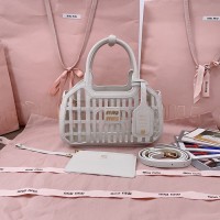 Miu Miu Chalk White Leather Basket 5BA294