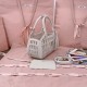 Replica Miu Miu White Leather Basket Bag Front View