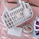 Replica Miu Miu White Leather Basket Bag Front View