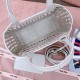 Replica Miu Miu White Leather Basket Bag Front View