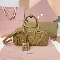 Miu Miu Caramel Arcadie matelassé nappa leather bag