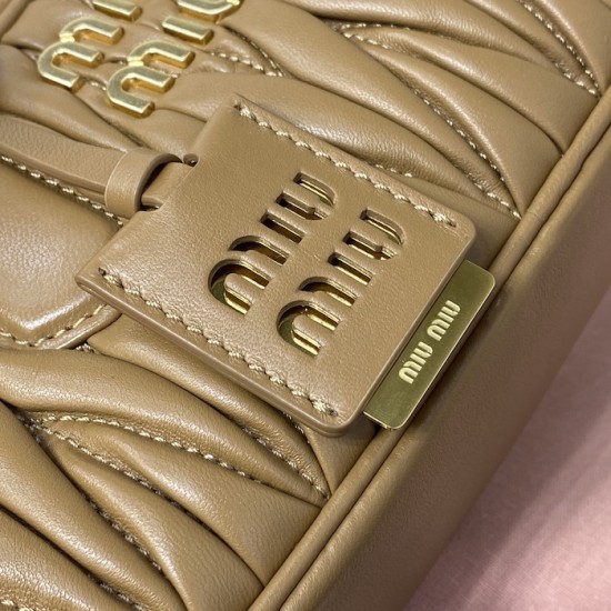 Replica Miu Miu Caramel Arcadie Bag - 1:1 Quality | miumiureplica.com Replica Miu Miu Caramel Arcadie Bag Front View