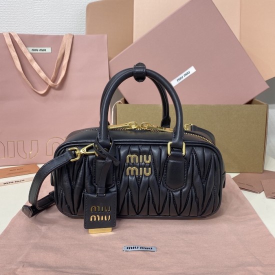 Replica Miu Miu Black Arcadie Bag - 1:1 Quality | miumiureplica.com Replica Miu Miu Black Arcadie Bag Front View