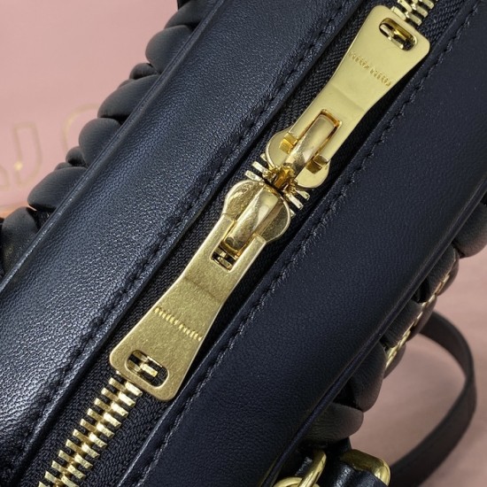 Replica Miu Miu Black Arcadie Bag - 1:1 Quality | miumiureplica.com Replica Miu Miu Black Arcadie Bag Front View