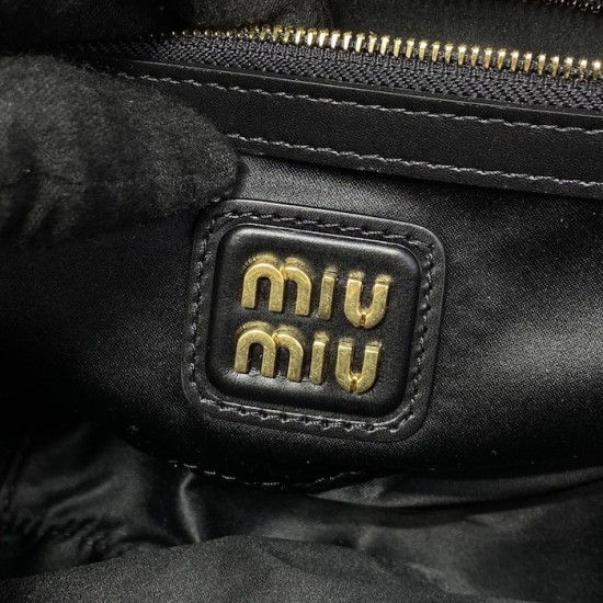 Replica Miu Miu Black Arcadie Bag - 1:1 Quality | miumiureplica.com Replica Miu Miu Black Arcadie Bag Front View
