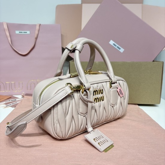 Replica Miu Miu Pink Arcadie Bag - 1:1 Quality | miumiureplica.com Replica Miu Miu Pink Arcadie Bag Front View