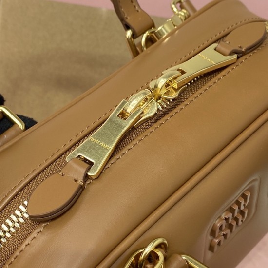 Replica Miu Miu Cognac Arcadie Bag - 1:1 Quality | miumiureplica.com Replica Miu Miu Cognac Arcadie Bag Front View