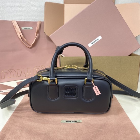 Replica Miu Miu Black Arcadie Bag - 1:1 Quality | miumiureplica.com Replica Miu Miu Black Arcadie Bag Front View