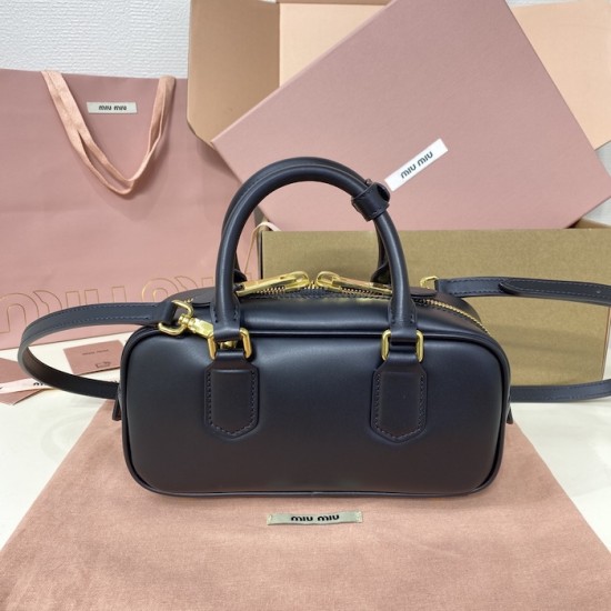 Replica Miu Miu Black Arcadie Bag - 1:1 Quality | miumiureplica.com Replica Miu Miu Black Arcadie Bag Front View