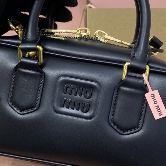Replica Miu Miu Black Arcadie Bag - 1:1 Quality | miumiureplica.com Replica Miu Miu Black Arcadie Bag Front View
