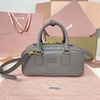 Miu Miu Gray Arcadie Leather Bag