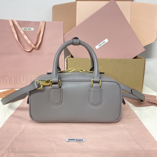 Replica Miu Miu Gray Arcadie Bag Front View