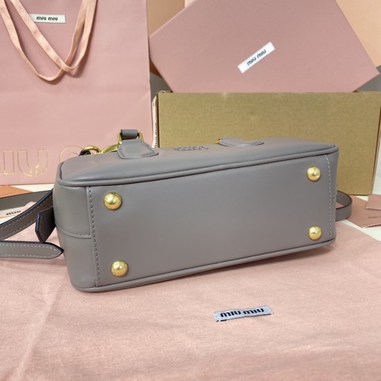 Replica Miu Miu Gray Arcadie Bag Front View