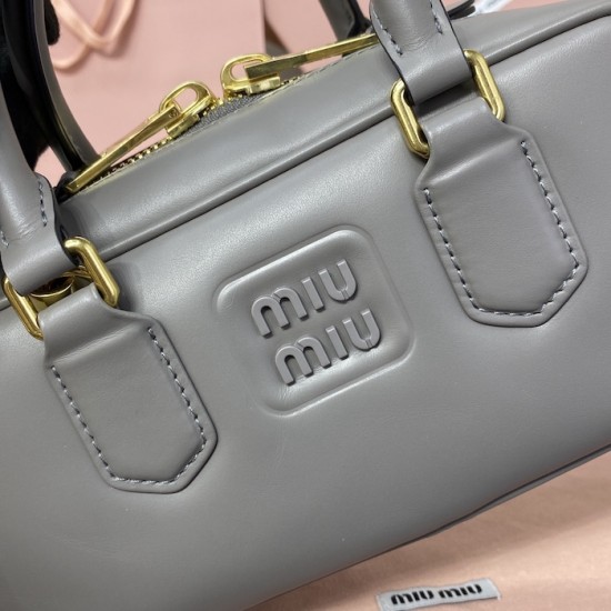 Replica Miu Miu Gray Arcadie Bag Front View