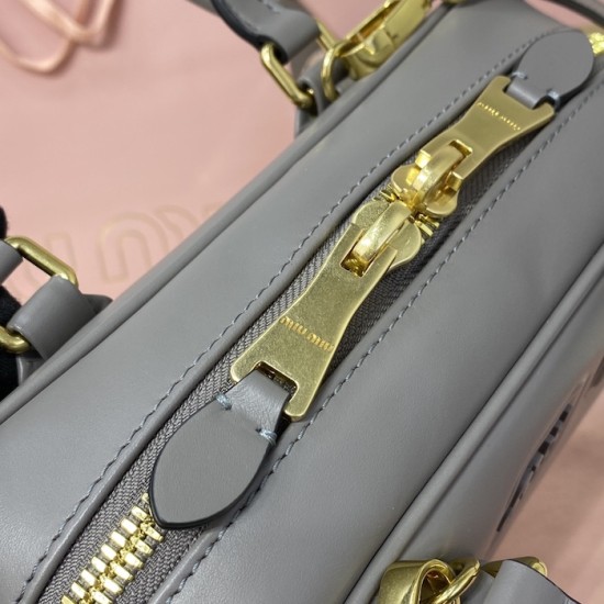 Replica Miu Miu Gray Arcadie Bag Front View