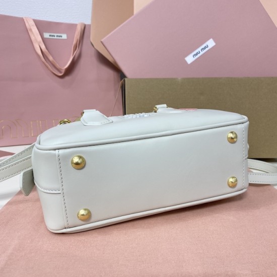 Replica Miu Miu White Arcadie Bag Front View