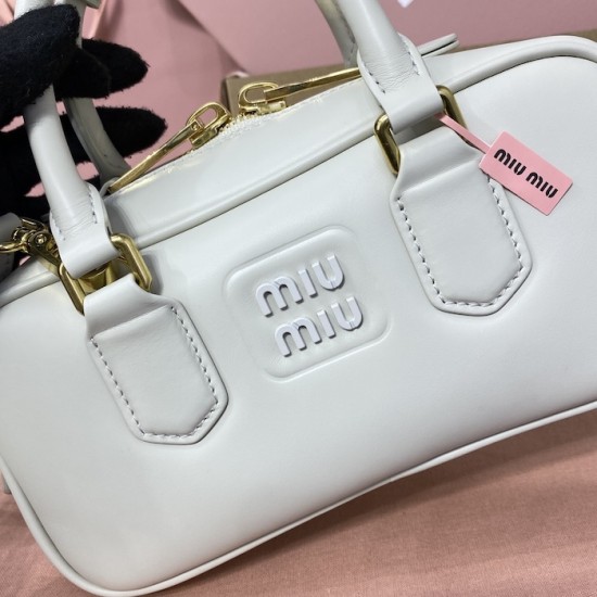 Replica Miu Miu White Arcadie Bag Front View