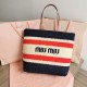 Replica Miu Miu Raffia effect woven tote bag - 1:1 Quality | miumiureplica.com Replica Miu Miu Raffia effect woven tote bag in blue - 1:1 AAA Quality