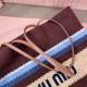 Replica Miu Miu Raffia effect woven tote bag  in Brown - 1:1 AAA Quality