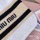 Replica Miu Miu Raffia effect woven tote bag  in White - 1:1 AAA Quality