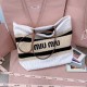 Replica Miu Miu Raffia effect woven tote bag  in White - 1:1 AAA Quality