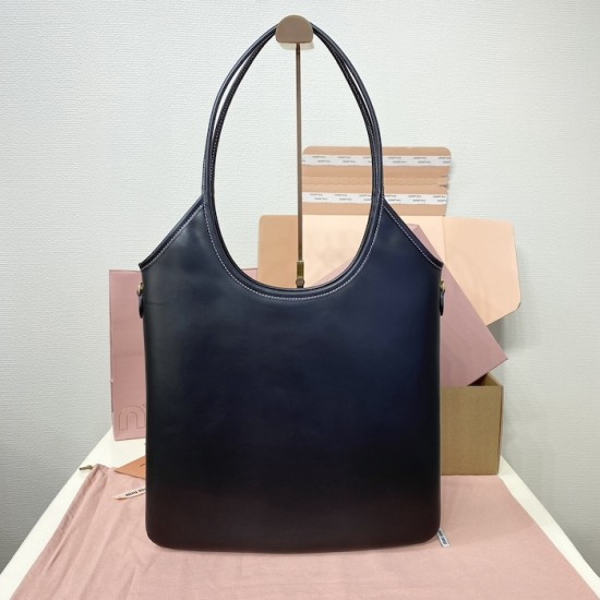 Replica Miu Miu IVY Leather Bag in Black