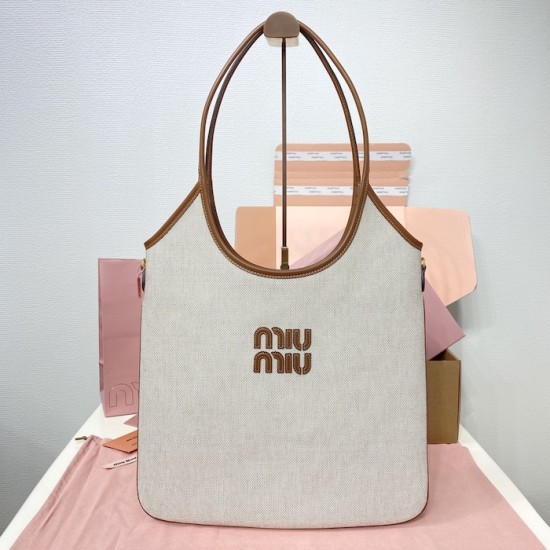 Replica Miu Miu IVY Canvas and Leather Bag - 1:1 AAA Quality