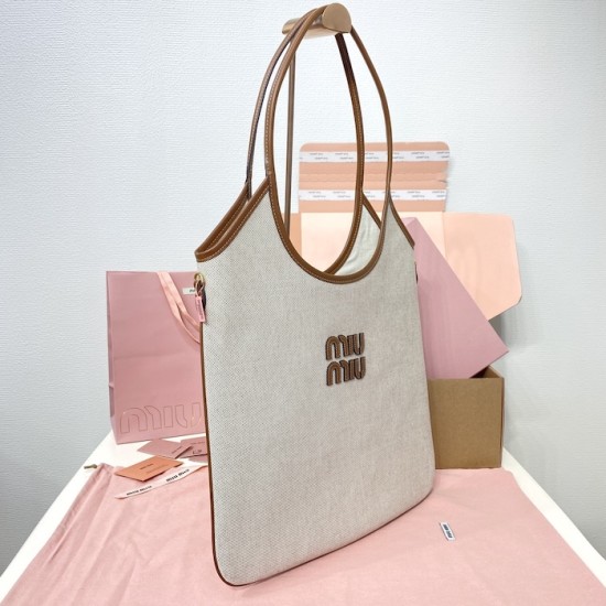 Replica Miu Miu IVY Canvas and Leather Bag - 1:1 AAA Quality