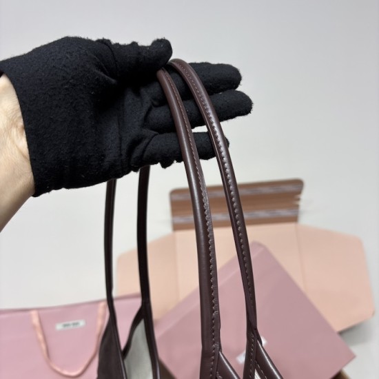 Replica Miu Miu IVY Patchwork Leather Bag in Briarwood