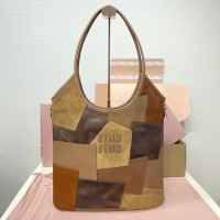 Miu Miu Cognac IVY Leather Patchwork Bag