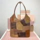 Replica Miu Miu IVY Patchwork Leather Bag in Cognac