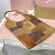 Replica Miu Miu IVY Patchwork Leather Bag in Cognac