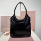 Replica Miu Miu IVY Leather Bag in Black Patent