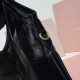 Replica Miu Miu IVY Leather Bag in Black Patent