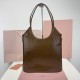 Replica Miu Miu IVY Patent Leather bag - 1:1 Quality | miumiureplica.com Replica Miu Miu IVY Leather Bag in Brown Patent