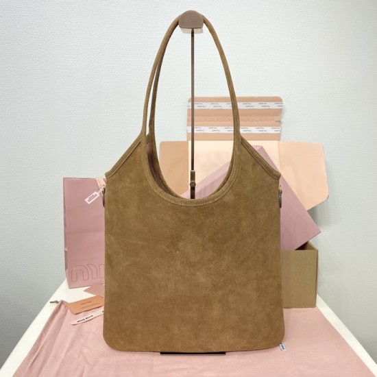 Replica Miu Miu IVY Suede bag - 1:1 Quality | miumiureplica.com Replica Miu Miu IVY Leather Bag in Brown Suede