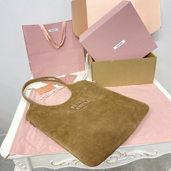 Replica Miu Miu IVY Suede bag - 1:1 Quality | miumiureplica.com Replica Miu Miu IVY Leather Bag in Brown Suede