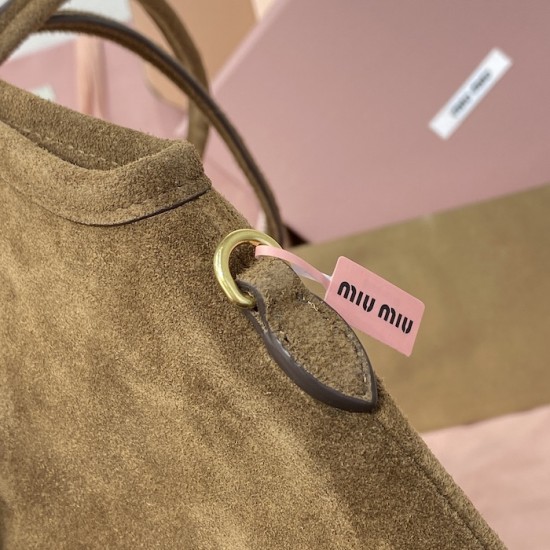 Replica Miu Miu IVY Suede bag - 1:1 Quality | miumiureplica.com Replica Miu Miu IVY Leather Bag in Brown Suede