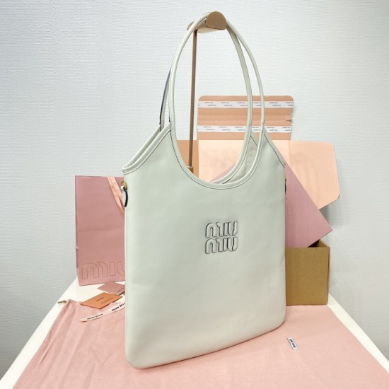 Replica Miu Miu IVY Leather Bag in White