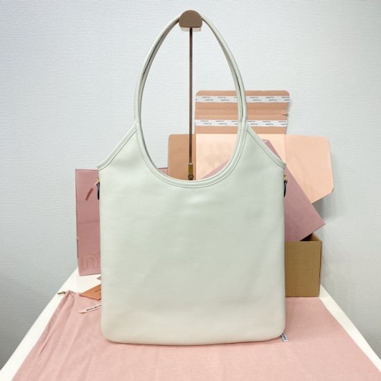Replica Miu Miu IVY Leather Bag in White