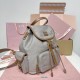 Replica Miu Miu Canvas Backpack in Aluminum - 1:1 AAA Quality