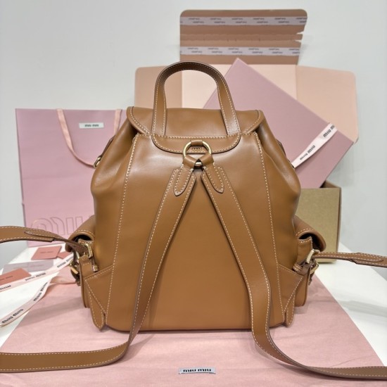 Replica Miu Miu Leather Backpack in Black - 1:1 AAA Quality