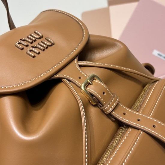 Replica Miu Miu Leather Backpack in Black - 1:1 AAA Quality