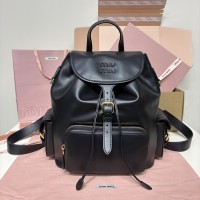 Miu Miu Black Large Leather Backpack