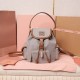 Replica Miu Miu Canvas Backpack in Aluminum - 1:1 AAA Quality