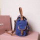 Replica Miu Miu Canvas Backpack - 1:1 Quality | miumiureplica.com Replica Miu Miu Canvas Backpack in Blue - 1:1 AAA Quality