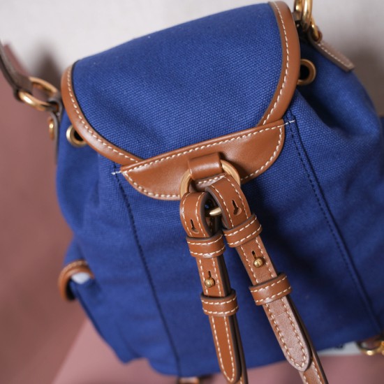 Replica Miu Miu Canvas Backpack - 1:1 Quality | miumiureplica.com Replica Miu Miu Canvas Backpack in Blue - 1:1 AAA Quality