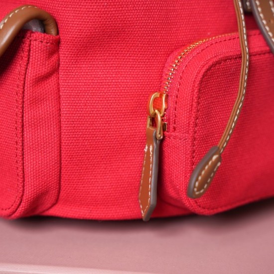 Replica Miu Miu Canvas Backpack in Red - 1:1 AAA Quality