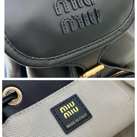 Replica Miu Miu Leather Backpack - 1:1 Quality | miumiureplica.com Replica Miu Miu Leather Backpack in Black - 1:1 AAA Quality